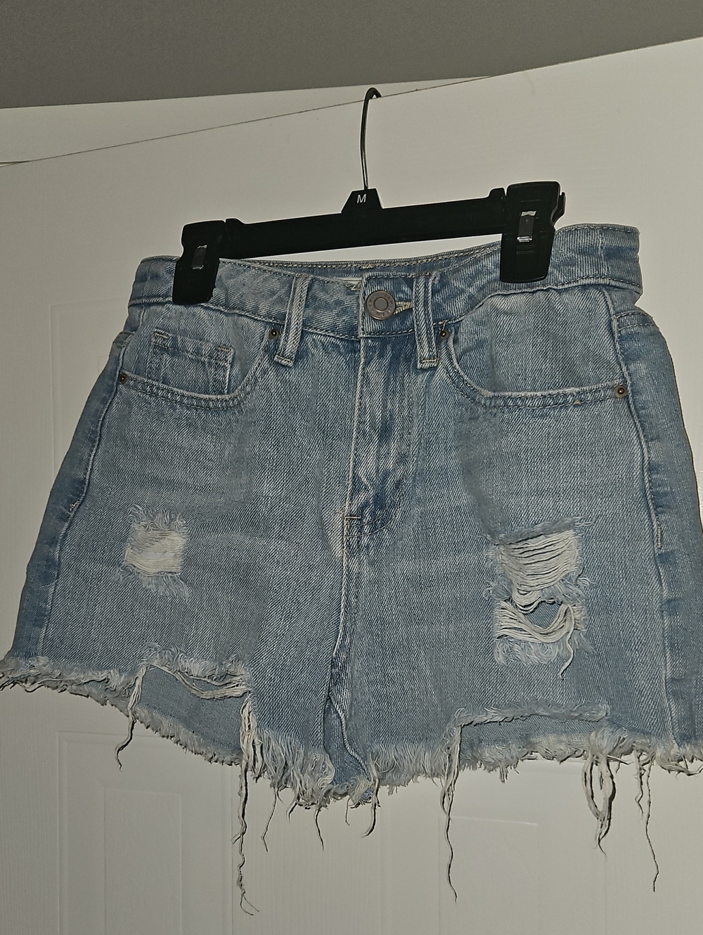 YMI Light Blue Distressed Denim Shorts